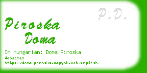 piroska doma business card